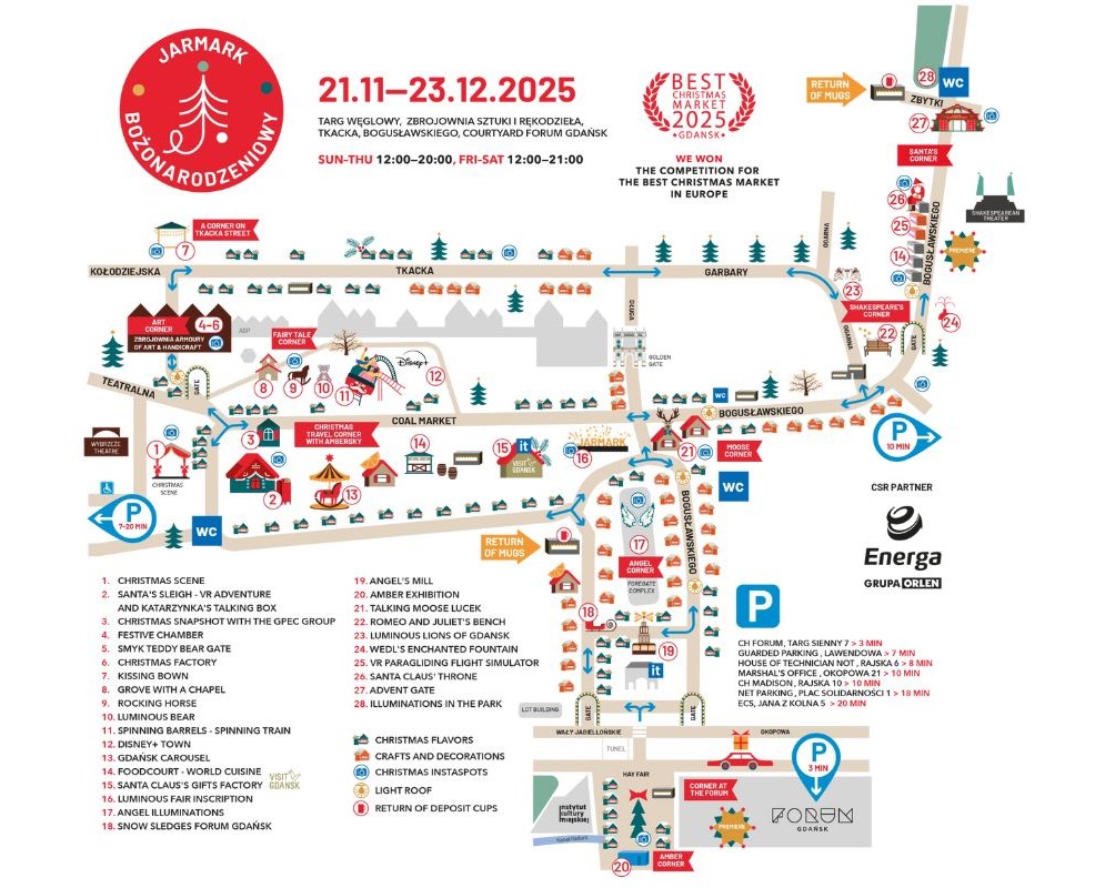 Gdansk Christmas Market Map 2025